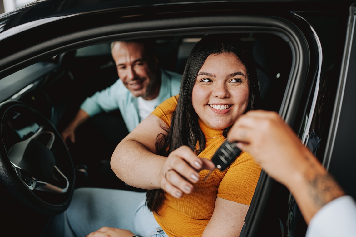 Portrait picture of car buyer first